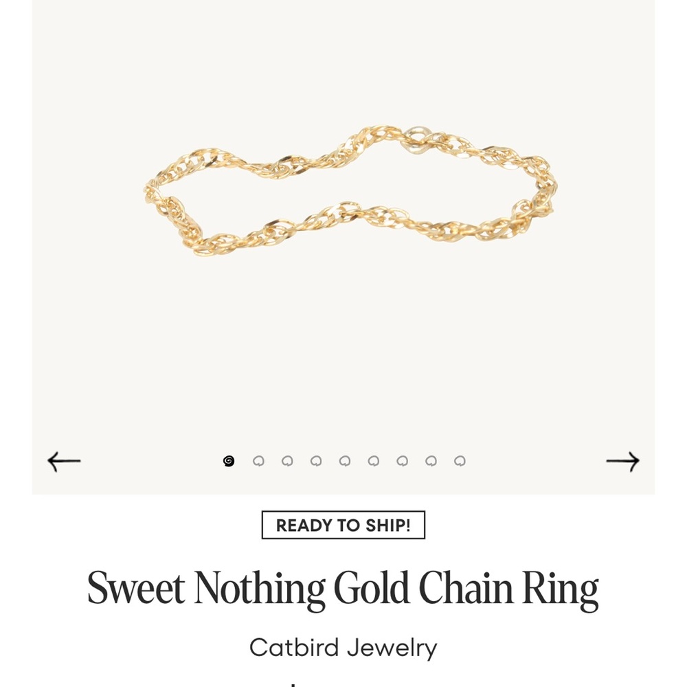 Catbird Sweet Nothing Gold Chain Ring